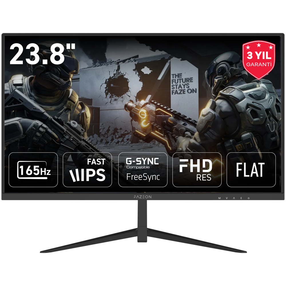 FAZEON X24F165S 24" 165Hz 0.5ms HDMI DP HDR FreeSync G-Sync FHD Fast IPS Gaming Monitör