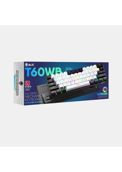Blic T60WB Tam Mekanik Rgb Antighosting Red Switch Gaming Oyuncu Klavyesi